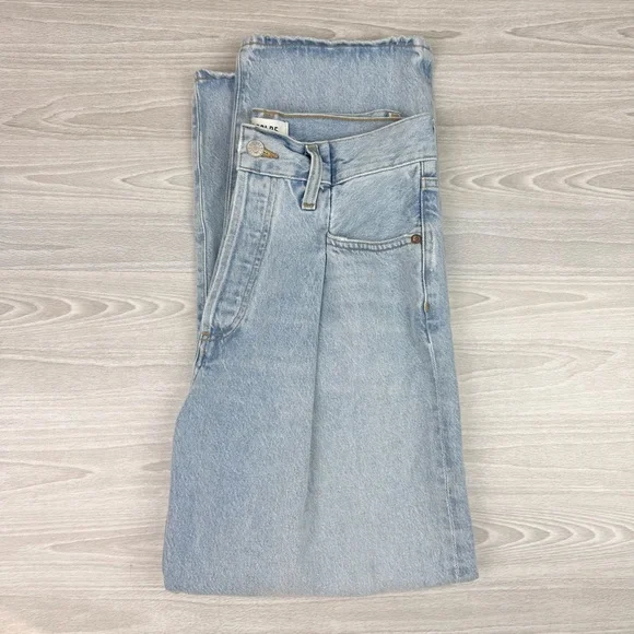Agolde Fold Waistband Jean Straight Leg Size 26 Cotton Pleated - Picture 10 of 16